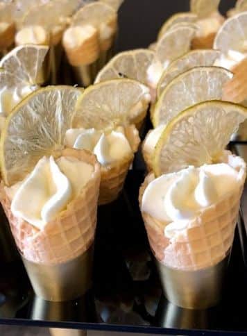 Ice cream cones at a social catered event