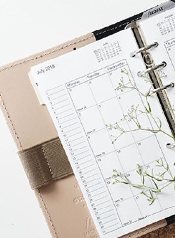 Planner with wedding notes