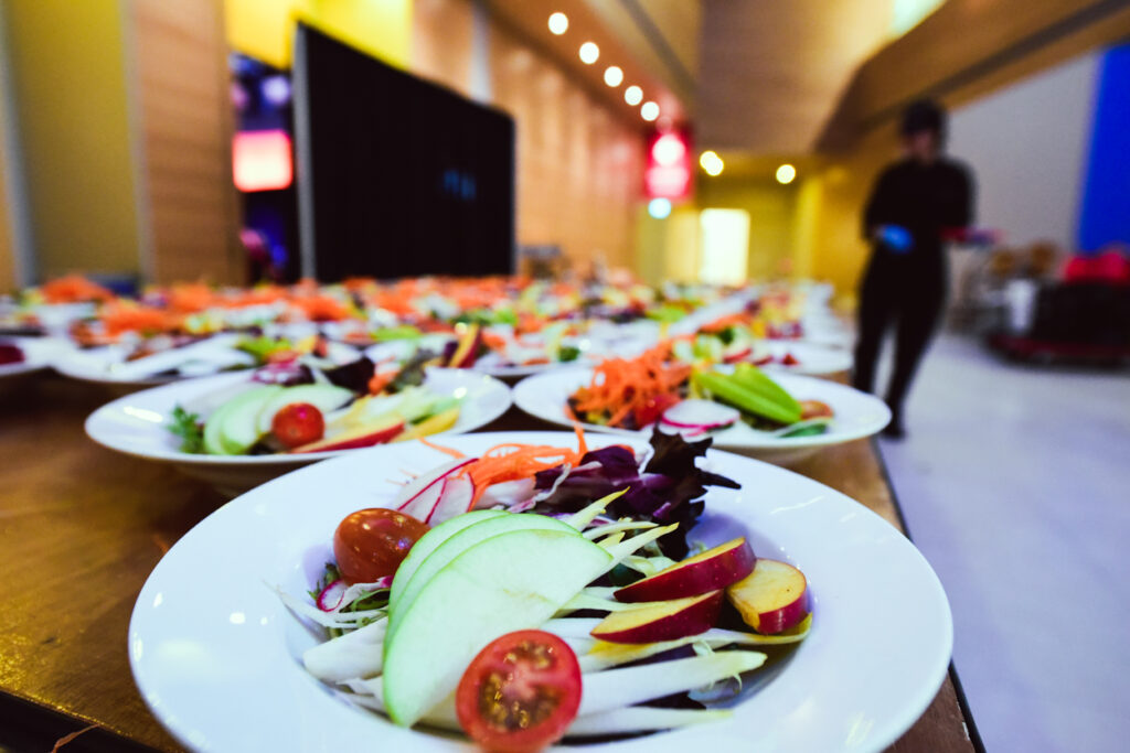 4. Close up of salads image on Catered event for CFES at Telus SPARK